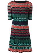 M Missoni Wavy Knit Dress, Women's, Size: 38, Black, Cotton/acrylic/polyamide/wool