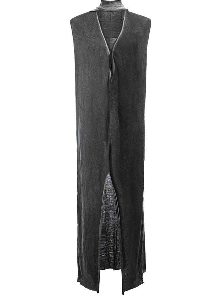 Lost & Found Ria Dunn Loose Fit Front Slit Long Dress, Women's, Size: Xs, Grey, Linen/flax/spandex/elastane