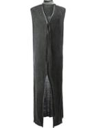 Lost & Found Ria Dunn Loose Fit Front Slit Long Dress, Women's, Size: Xs, Grey, Linen/flax/spandex/elastane