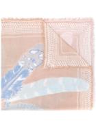 Hemisphere Cashmere Feather Print Scarf - Brown