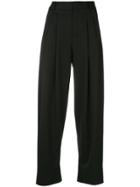 Saint Laurent Cropped Wide Leg Trousers - Black