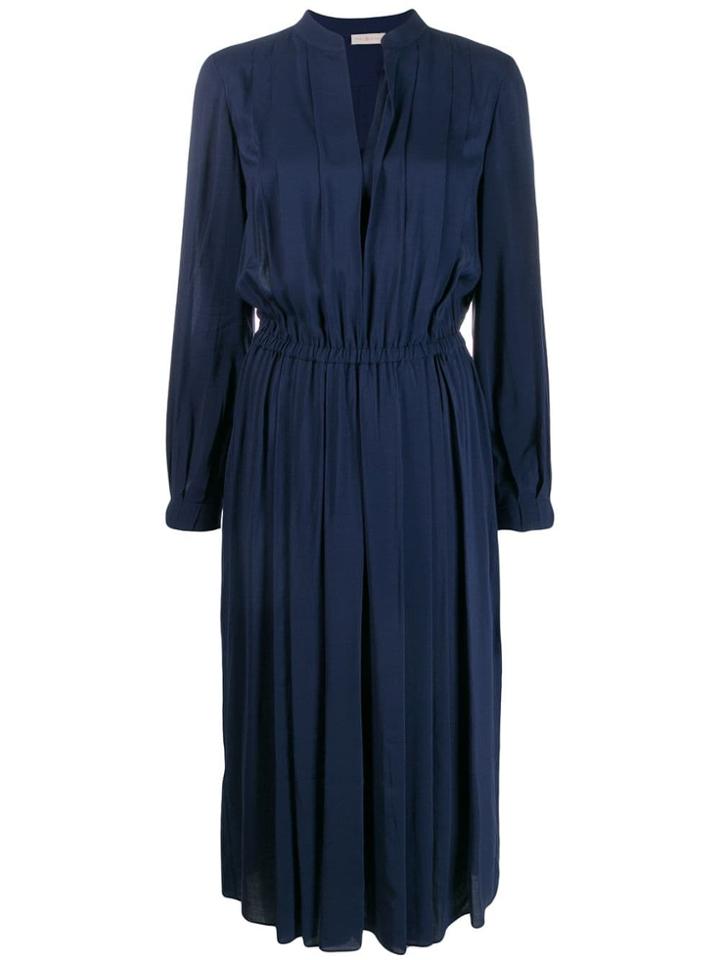 Tory Burch Pleated Tunic Dress - Blue