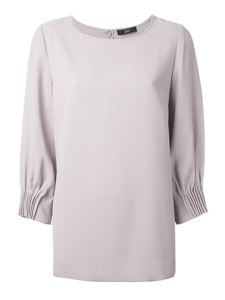 Steffen Schraut Pleated Sleeve Blouse, Women's, Size: 36, Grey, Polyester
