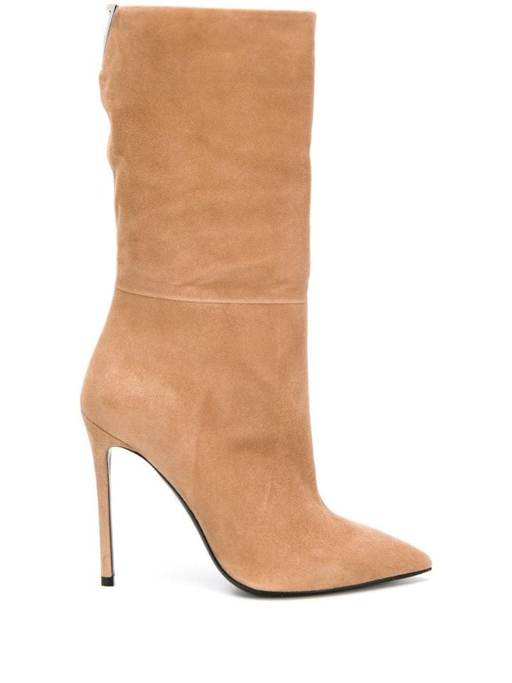 Grey Mer Calf Length Boots - Neutrals
