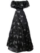Christian Siriano Bird Painted Gown - Black