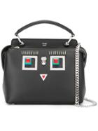 Fendi Dotcom Click Tote Bag, Women's, Black, Calf Leather/acrylic/metal