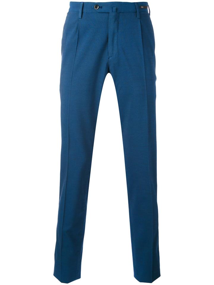Pt01 - Slim Fit Trousers - Men - Virgin Wool/spandex/elastane - 54, Blue, Virgin Wool/spandex/elastane