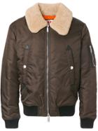Dsquared2 Shearling Collar Bomber Jacket - Brown