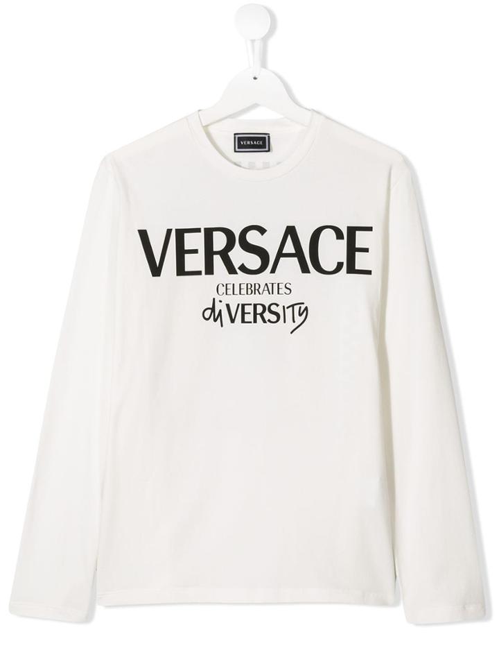 Young Versace Branded T-shirt - White