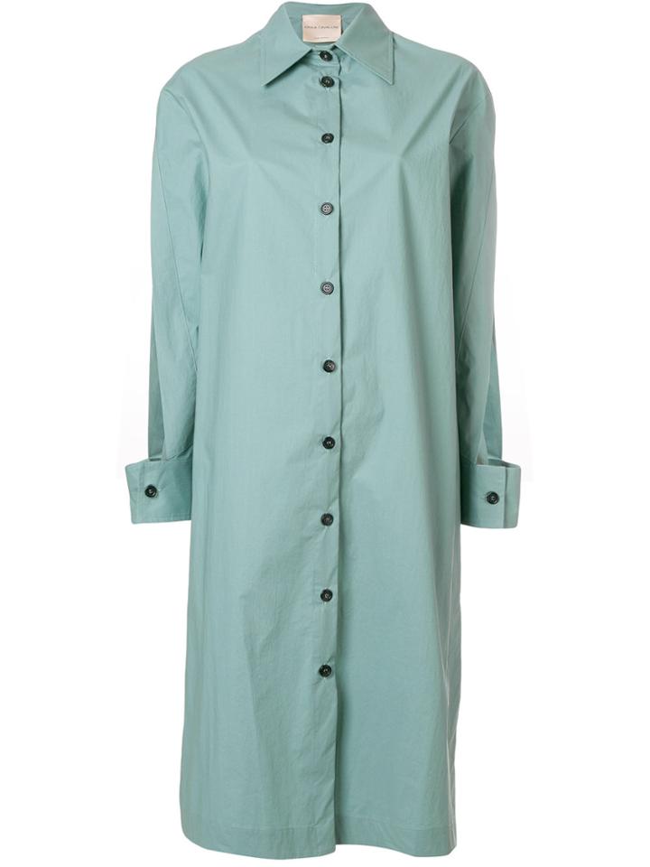 Erika Cavallini Slit-sleeve Midi Shirt Dress - Green