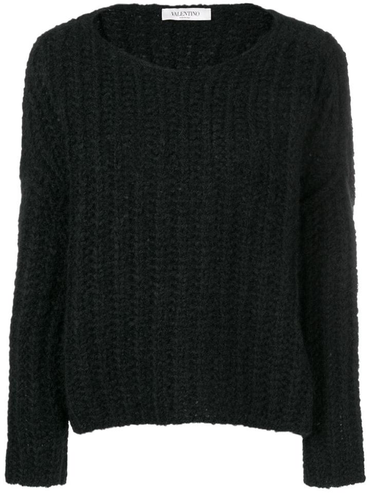 Valentino Boat Neck Jumper - Black
