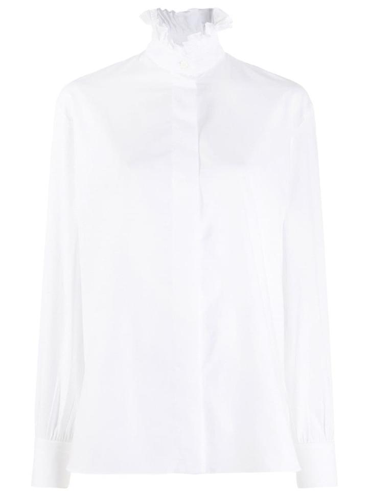 Alexandre Vauthier Ruffle Neck Blouse - White