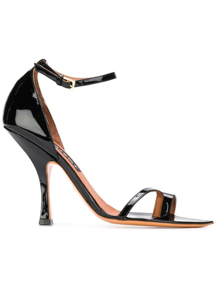 Y / Project Crystal Embellished Ankle Strap Sandals - Black