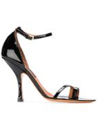 Y / Project Crystal Embellished Ankle Strap Sandals - Black