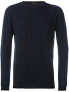 Roberto Collina Cashmere Round Neck Pullover, Men's, Size: 52, Blue, Cashmere
