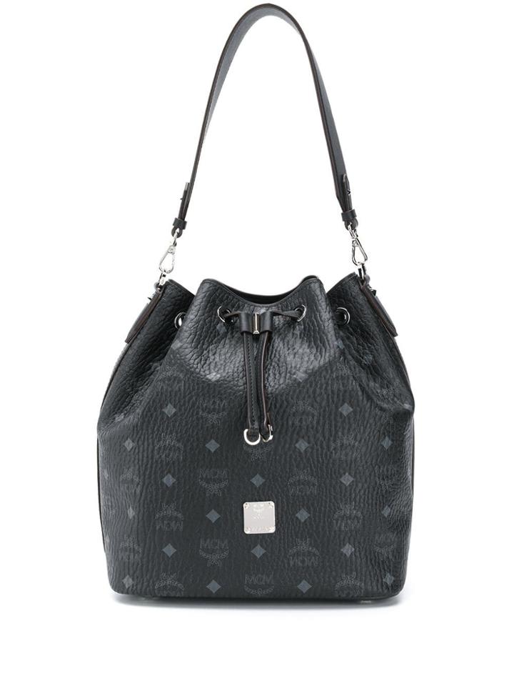 Mcm Monogram Printed Bucket Bag - Black