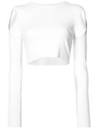 Cut Detail Crop Top - Women - Polyester/viscose - S, White, Polyester/viscose, Opening Ceremony