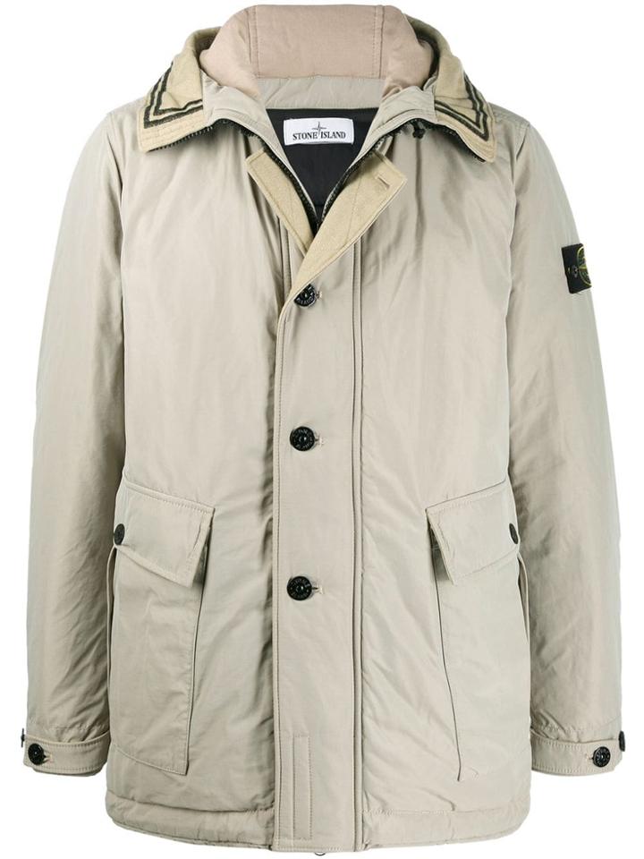Stone Island Soft Shell Padded Parka - Neutrals
