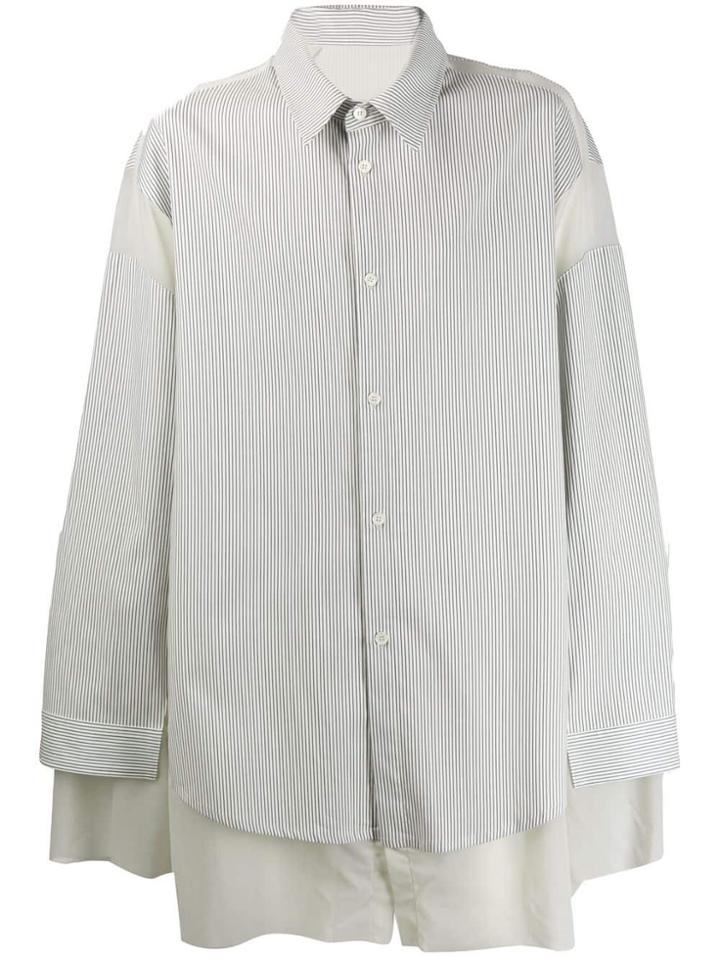 Hed Mayner Layered Stripe Shirt - White