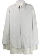 Hed Mayner Layered Stripe Shirt - White