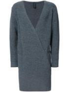 Miharayasuhiro Long Wrap Cardigan, Men's, Size: 44, Grey, Wool