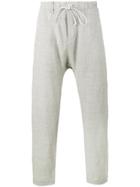 Kazuyuki Kumagai Creased Drop Crotch Trousers - Grey