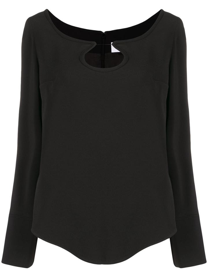 Courrèges Cut-out Detail Blouse - Black