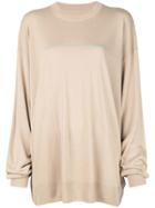 Mm6 Maison Margiela Oversized Longline Sweater - Brown