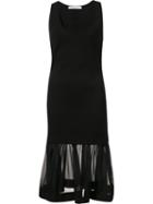 Givenchy Chiffon Trim Dress, Women's, Size: 34, Black, Silk/spandex/elastane/wool/polyimide