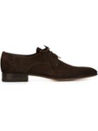Santoni Classic Derby Shoes, Men's, Size: 10.5, Brown, Leather/suede