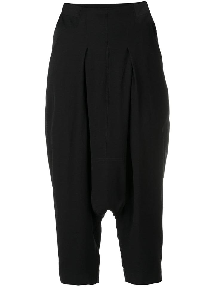 Rick Owens Cropped Sarrouel Trousers - Black