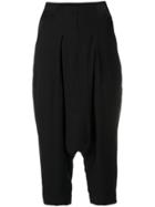 Rick Owens Cropped Sarrouel Trousers - Black