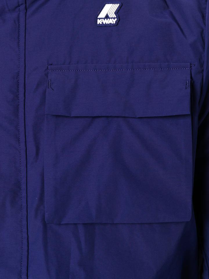 K-way Elie Cargo Pocket Hooded Jacket - Blue