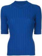Maison Margiela Short-sleeve Fitted Sweater - Blue