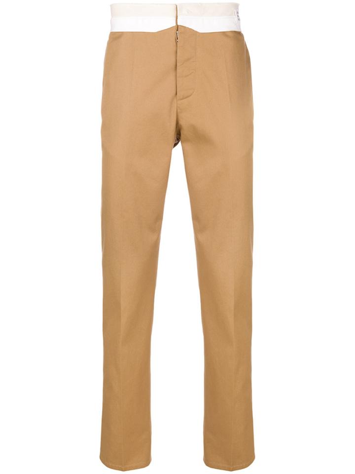 Maison Margiela Contrast Waistband Trousers - Brown