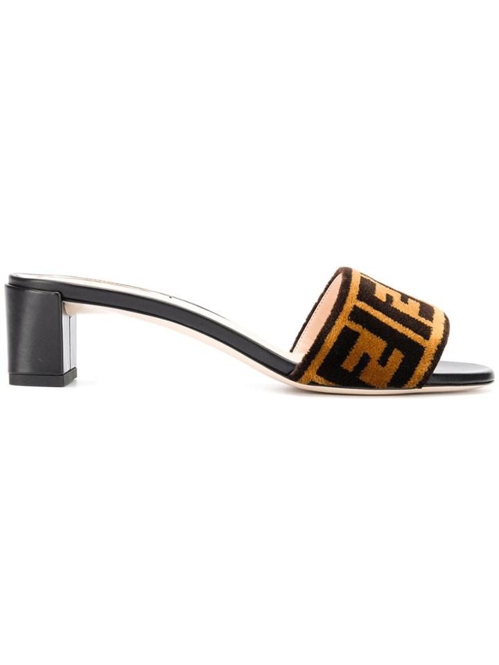 Fendi Logo Band Sandals - Brown