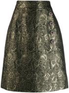 Dolce & Gabbana Embellished Brocade Skirt - Gold