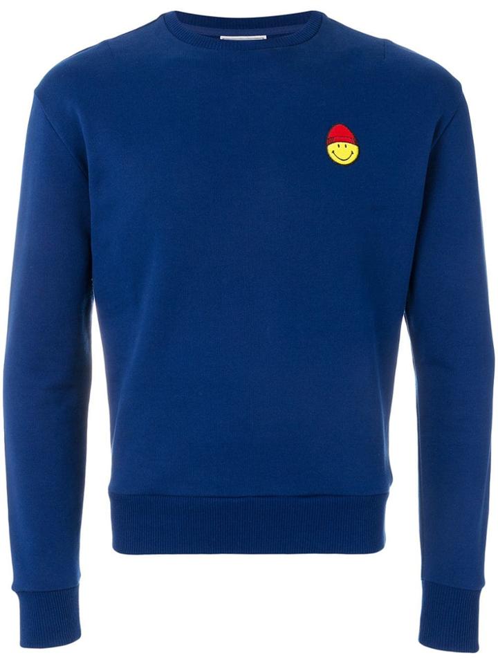 Ami Alexandre Mattiussi Crewneck Sweatshirt Smiley Patch - Blue