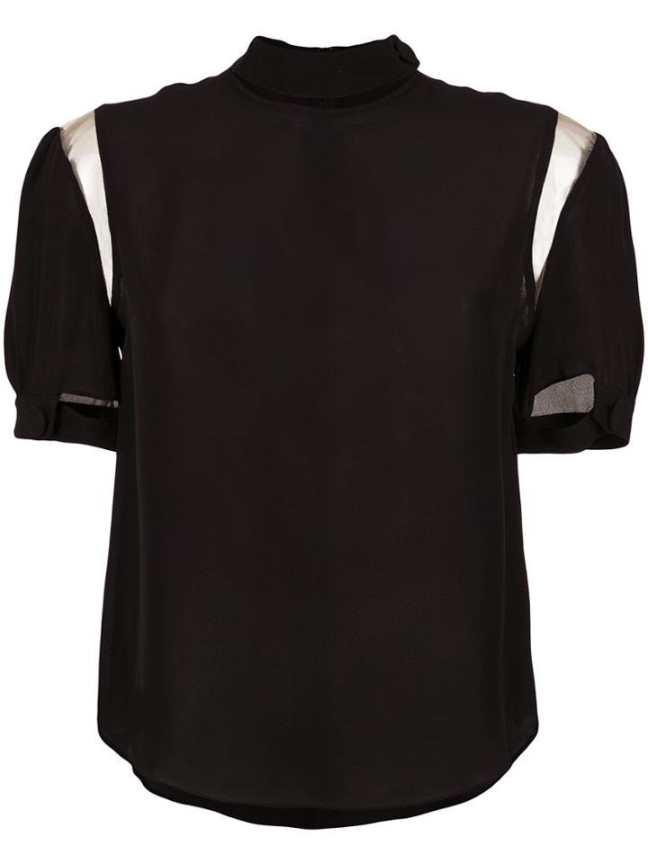 Nk Short Billowing Sleeves Blouse - Black