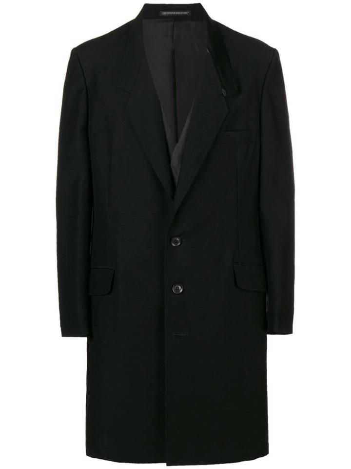 Yohji Yamamoto Long Single-breasted Coat - Black