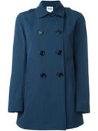 Aspesi - Double Breasted Short Coat - Women - Cotton/polyester - Xl, Blue, Cotton/polyester