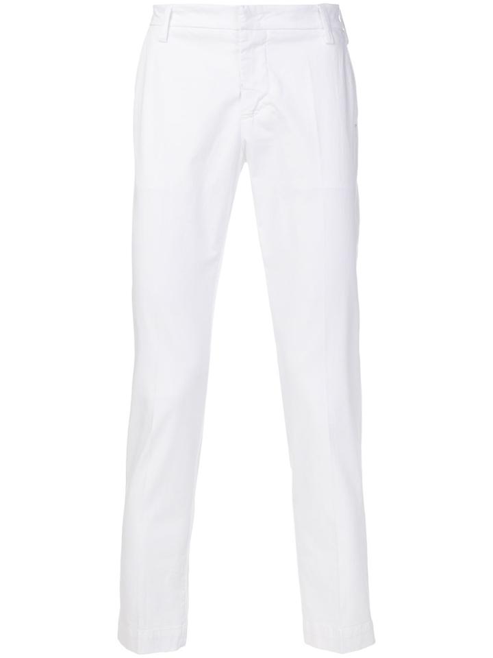 Entre Amis Cropped Chino Trousers - White