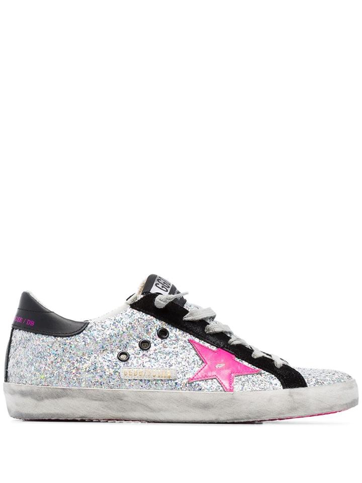 Golden Goose Superstar Glittered Low-top Sneakers - Metallic