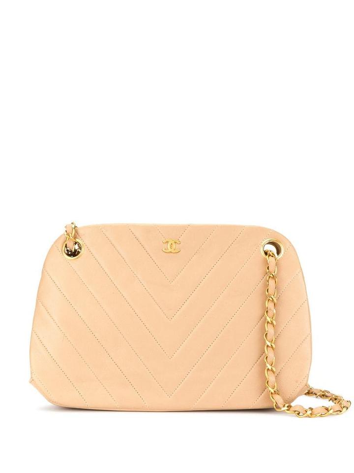 Chanel Pre-owned Mini Cc V Stitch Chain Shoulder Bag - Neutrals