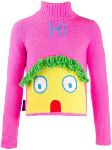 Walter Van Beirendonck Pre-owned 1990s Hi Intarsia Jumper - Pink