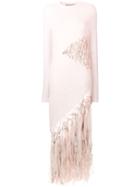 Esteban Cortazar Fringe Embroidered Dress - Pink
