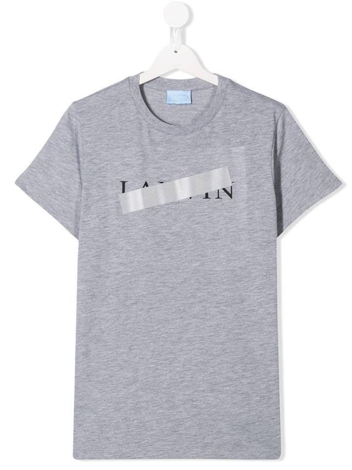 Lanvin Enfant Teen Censored Logo T-shirt - Grey