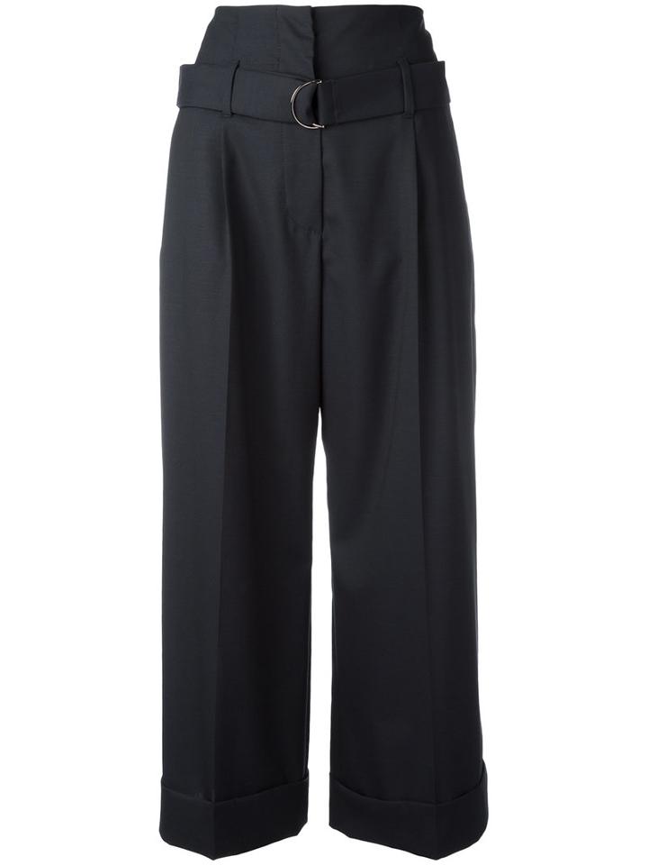 Brunello Cucinelli Cropped Trousers, Women's, Size: 38, Blue, Wool/polyester/cupro/acetate