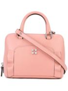 Manurina Ruffle Trim Shoulder Bag, Women's, Pink/purple, Calf Leather