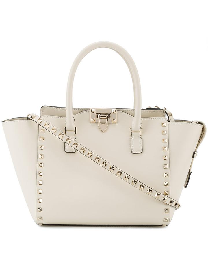 Valentino Valentino Garavani Rockstud Trapeze Tote, Women's, Nude/neutrals, Leather